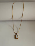 Collar Dorado Dije Blaco