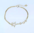 Pulsera acero estrella mar brillos
