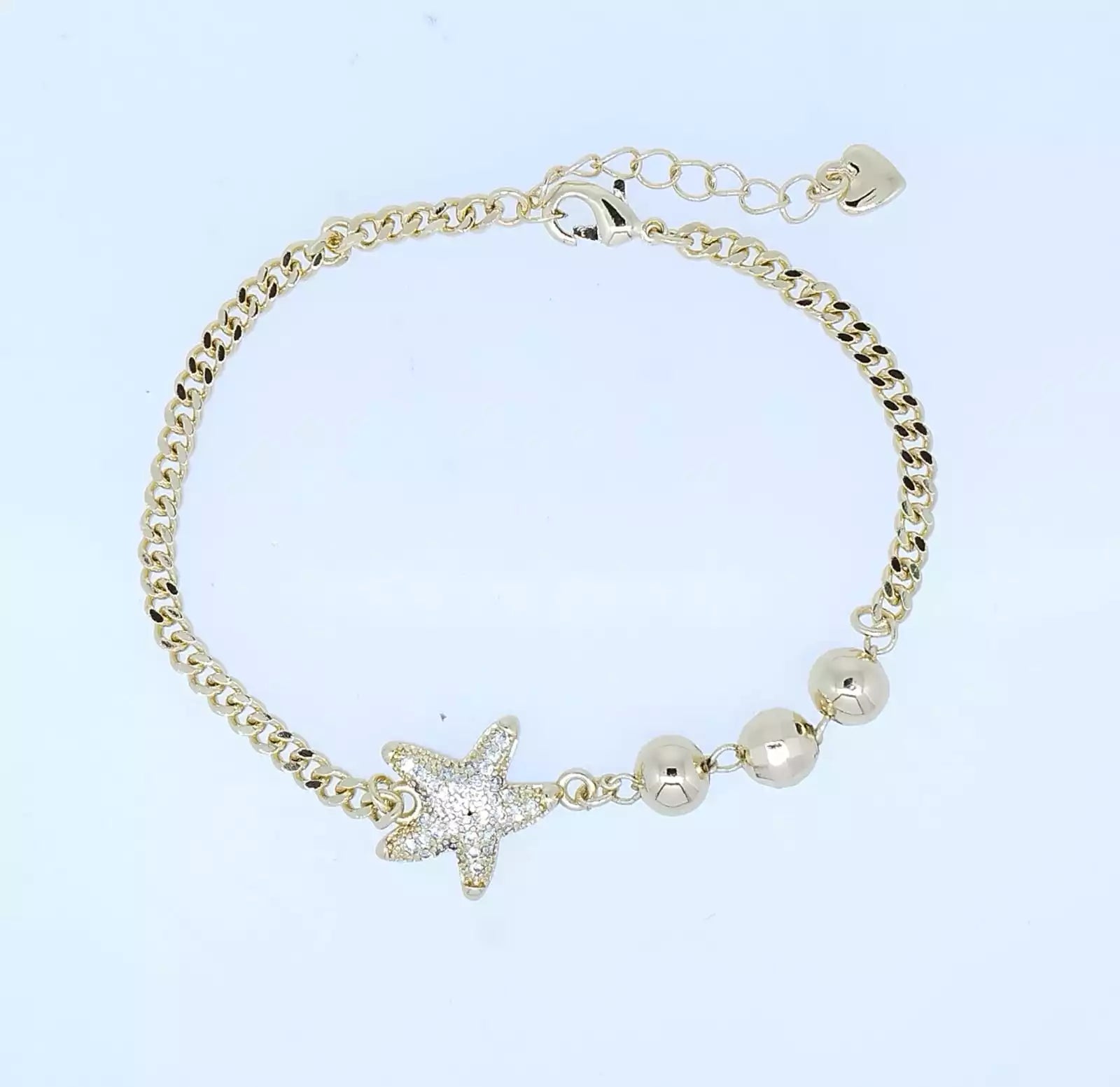 Pulsera acero estrella mar brillos